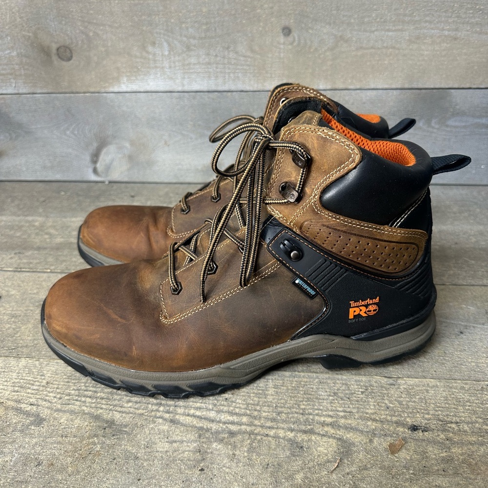 Timberland Pro Mens 13 M 447 Hypercharge 6" Soft Toe Work Boots Brown  A1Q56
